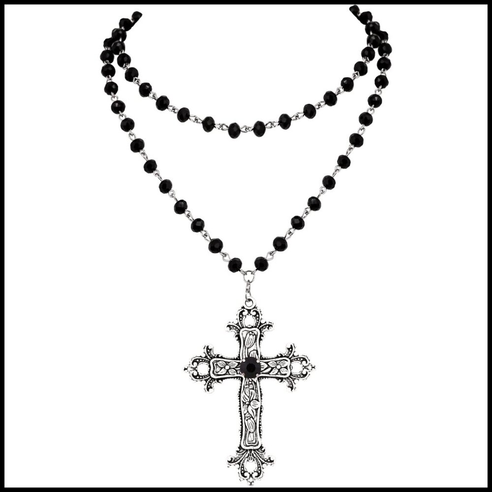Layered Cross Y2k Gothic Necklace Emo Grunge Jewelry Gift Elegant